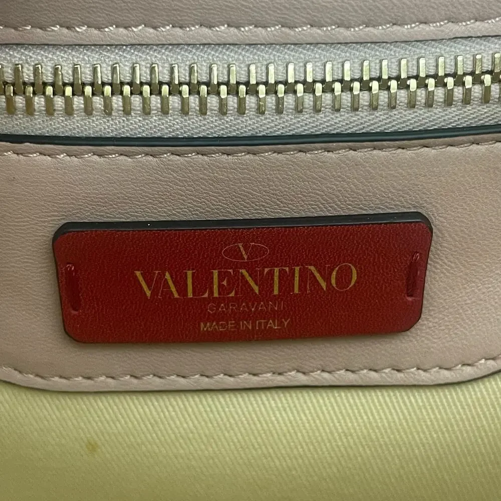 Valentino Garavani Candystud Medium Top Handle Leather Bag Rockstud Pink